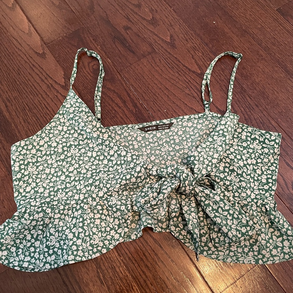 Open Tie Floral Top